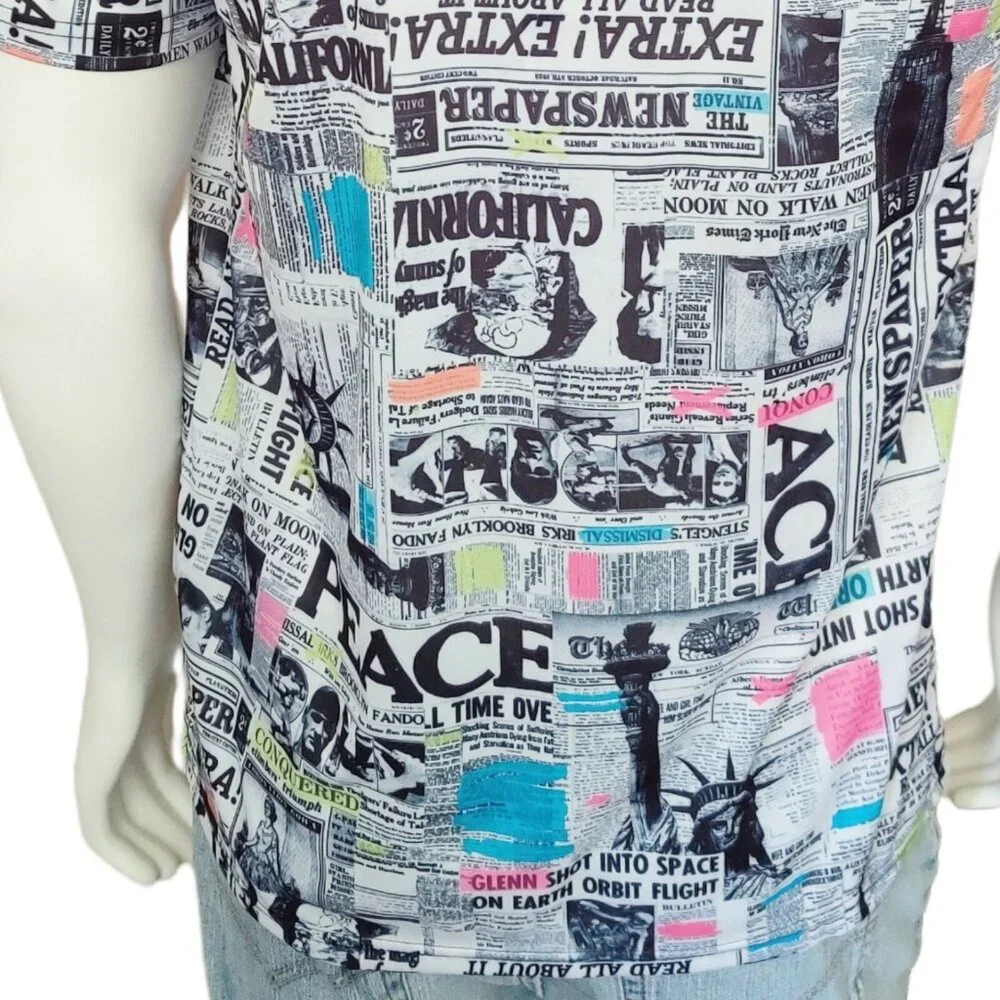 Fresh Prints of Bel Air T-Shirt Mens L All Over Print 90s Style Graphics NWT - Picture 9 of 11